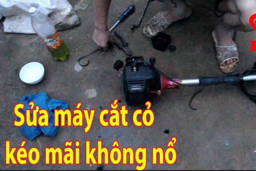 sửa máy cắt cỏ giật hoài không nổ