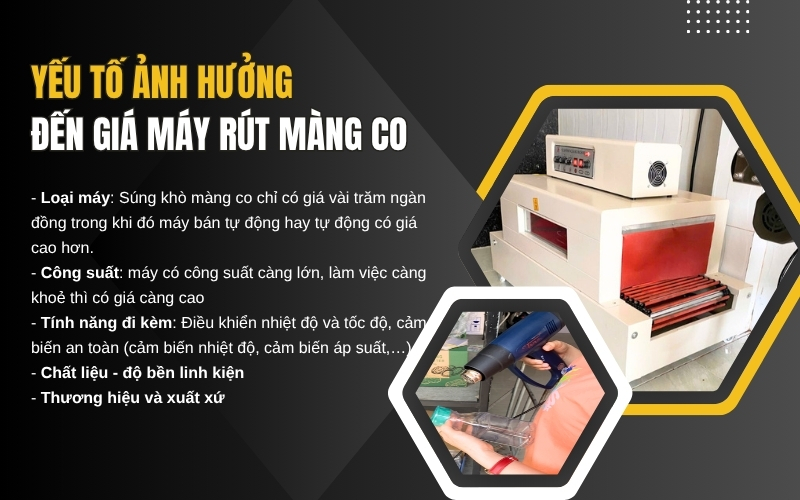 Yếu tố ảnh hưởng giá máy rút màng co