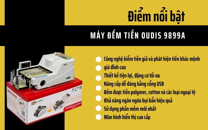 Những điểm nổi bật giúp máy đếm tiền OUDIS 9899A