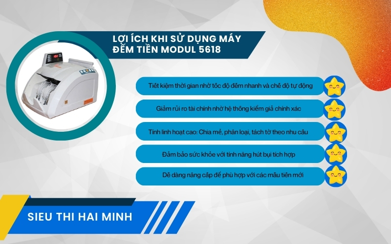 Lợi ích khi sử dụng máy đếm tiền Modul 5618