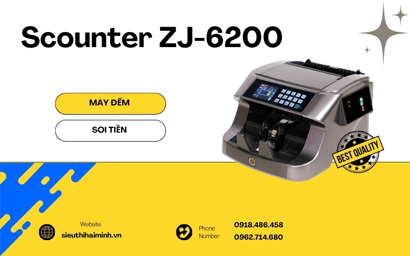 Máy đếm và soi tiền Scounter ZJ-6200
