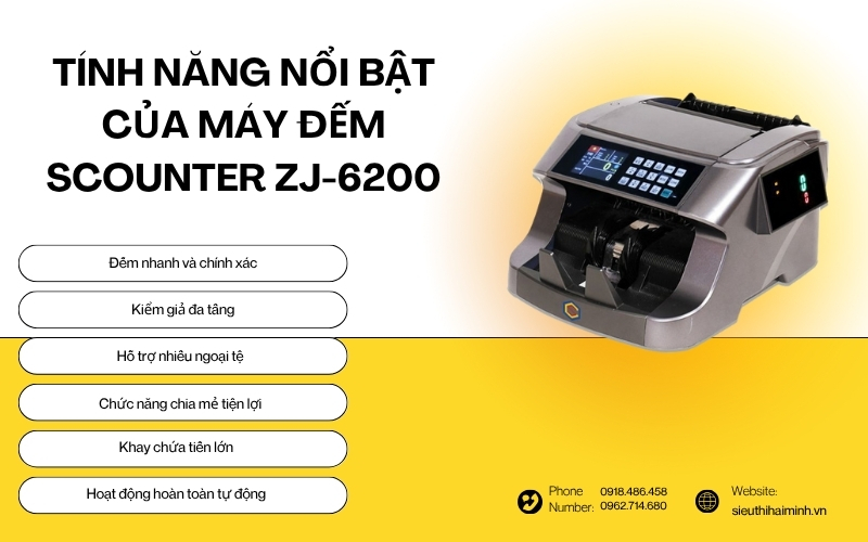 Tính năng nổi bật của máy đếm Scounter ZJ-6200