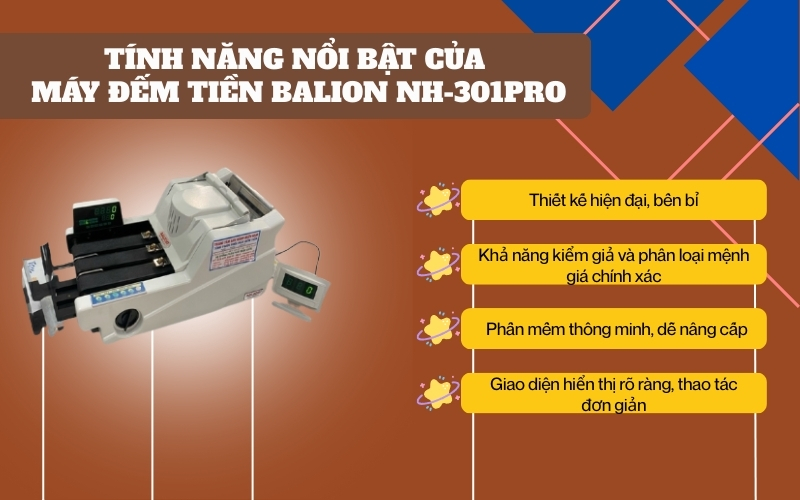 Tính năng nổi bật của máy đếm tiền Balion NH-301Pro