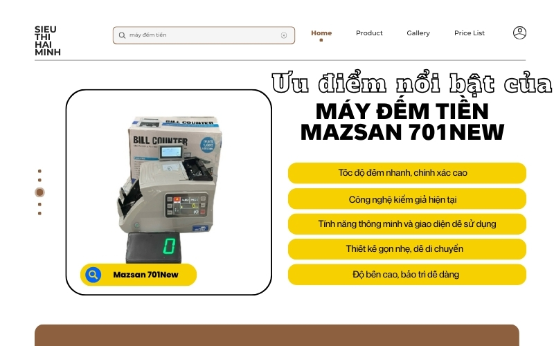 Ưu điểm nổi bật của máy đếm tiền Mazsan 701New