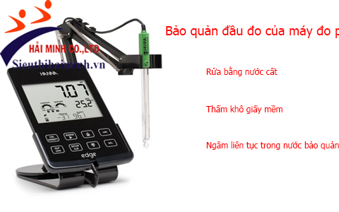 Bảo quản đầu đo của máy đo pH