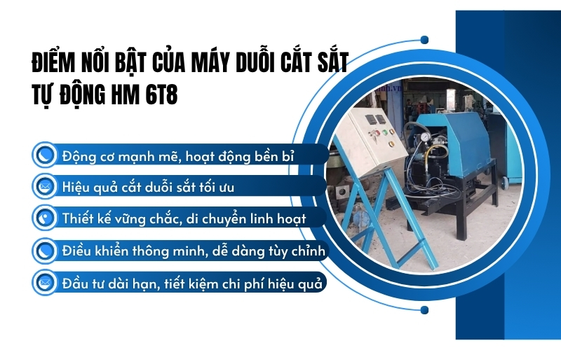 Điểm nổi bật của máy duỗi cắt sắt tự động HM 6T8