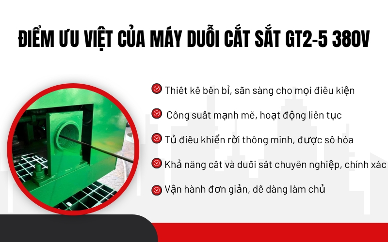 Điểm ưu việt của máy duỗi cắt sắt GT2-5 380V