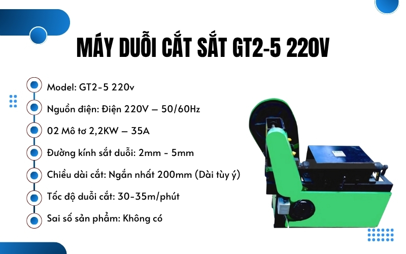 Máy duỗi cắt sắt GT2-5 220V