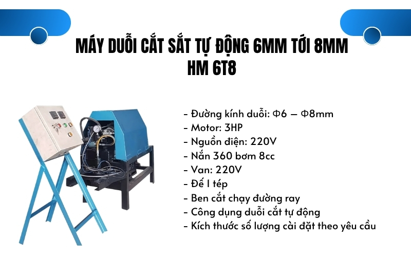 Máy duỗi cắt sắt tự động 6mm tới 8mm HM 6T8