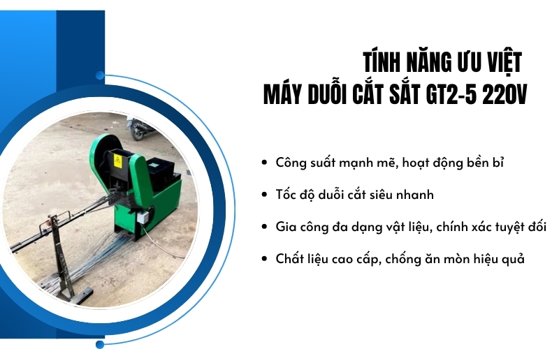 Tính năng ưu việt của Máy duỗi cắt sắt GT2-5 220V