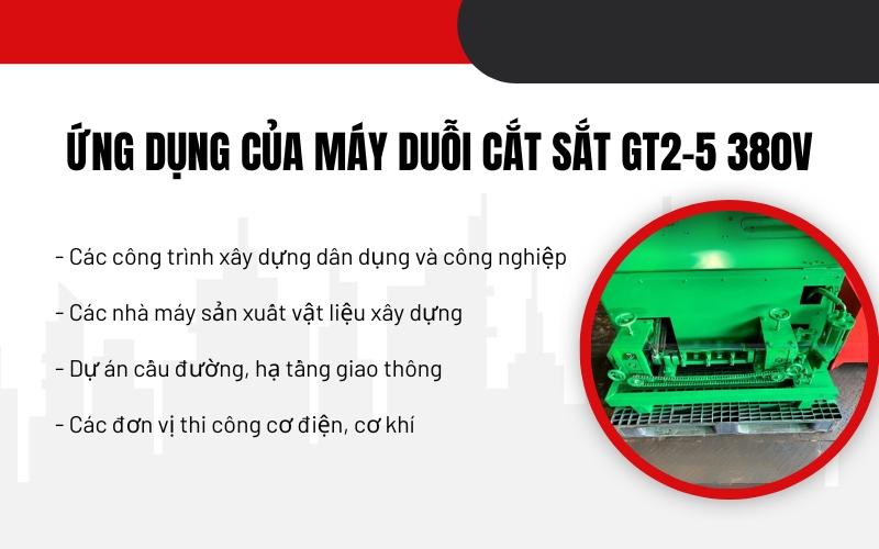 Ứng dụng của Máy duỗi cắt sắt GT2-5 380V