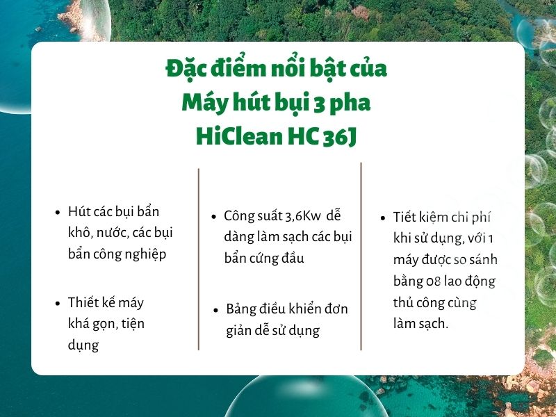 Máy hút bụi 3 pha HiClean HC 36J