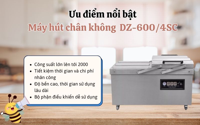 Ưu điểm nổi bật của máy hút chân không DZ-600/4SC