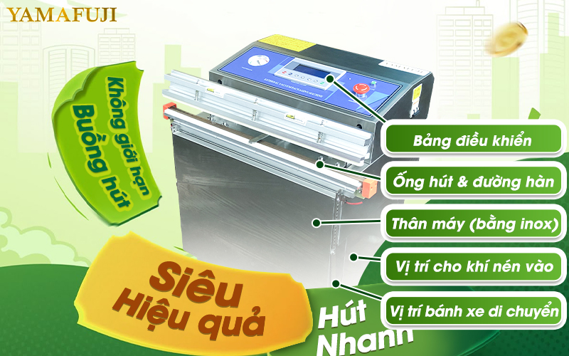 Máy hút chân không vòi ngoài Yamafuji DZ-600W (Dùng khí nén tiêu chuẩn cao)
