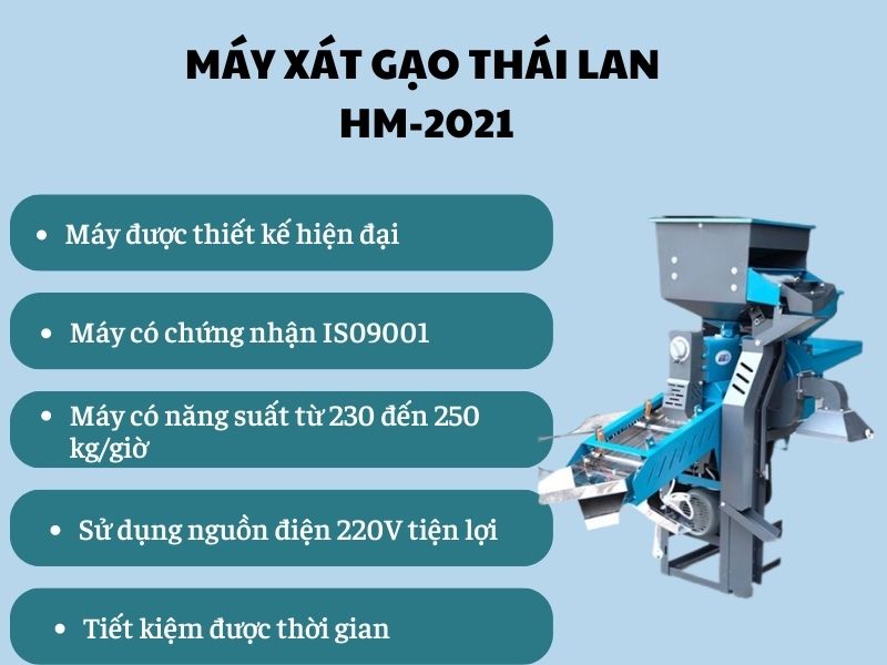 Máy xay xát gạo Thái Lan HM-2021 độc quyền tại Siêu thị Hải Minh