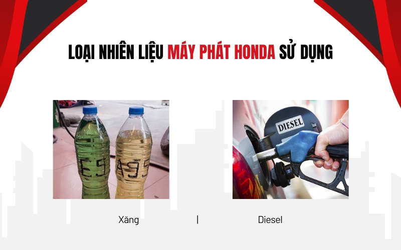 Loại nhiên liệu máy phát Honda sử dụng
