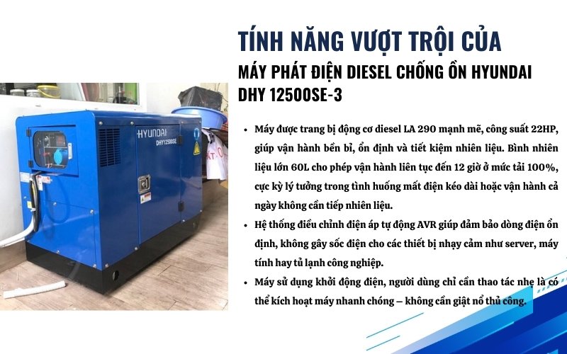 Tính năng nổi bật của Máy phát điện Hyundai DHY 12500SE-3