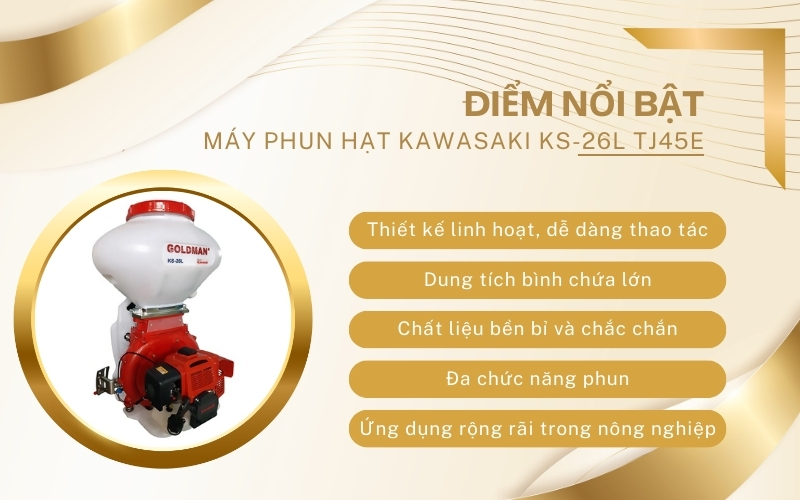 Điểm vượt trội của Máy phun hạt Kawasaki KS-26L TJ45E