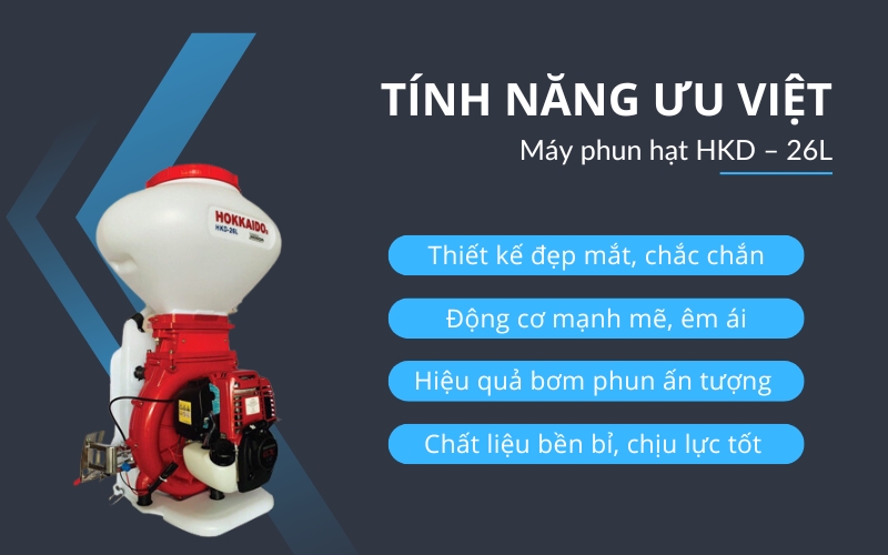 Điểm ưu việt của Máy phun hạt Honda Hokkaido HKD-26L