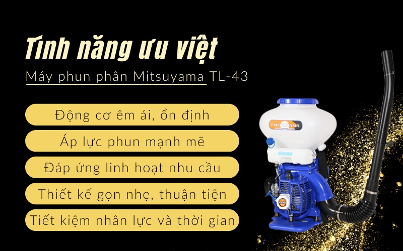 Điểm ưu việt của Máy phun phân Mitsuyama TL-43