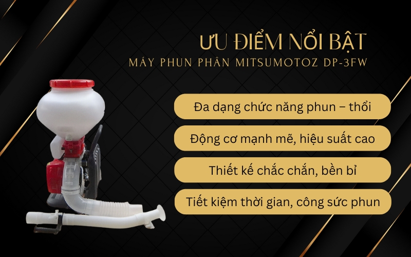 Đánh giá chi tiết về Máy phun phân Mitsumotoz DP-3FW