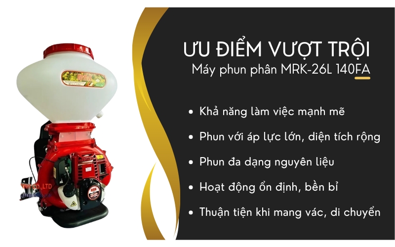 Điểm ưu việt của Máy phun phân MRK-26L 140FA