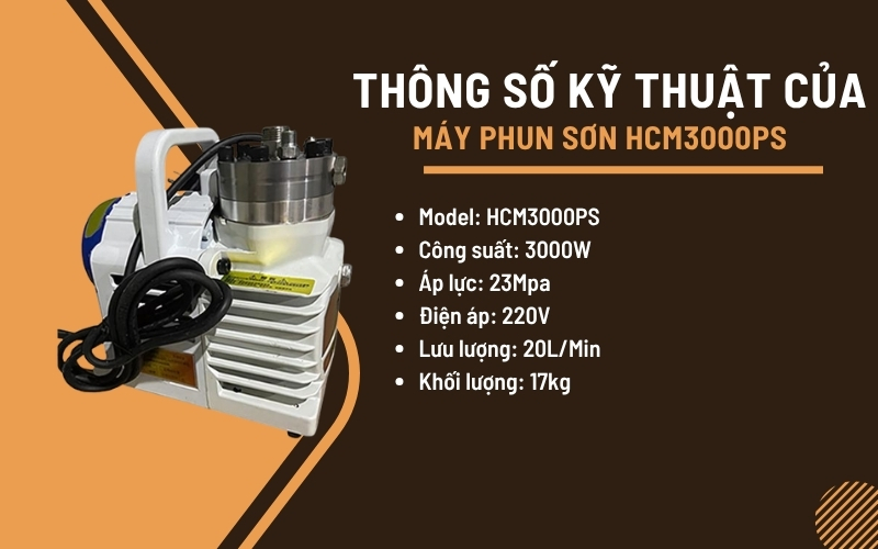 Thông số kỹ thuật của Máy Phun Sơn HCM3000PS