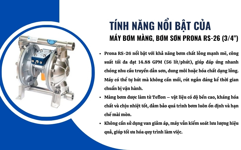 Tính năng nổi bật của Máy bơm màng Prona RS-26