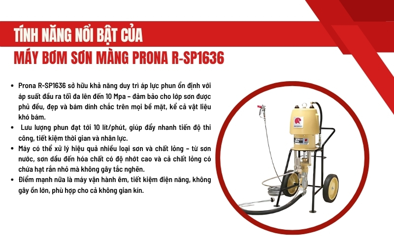 Tính năng nổi bật của máy bơm màng Prona R-SP1636