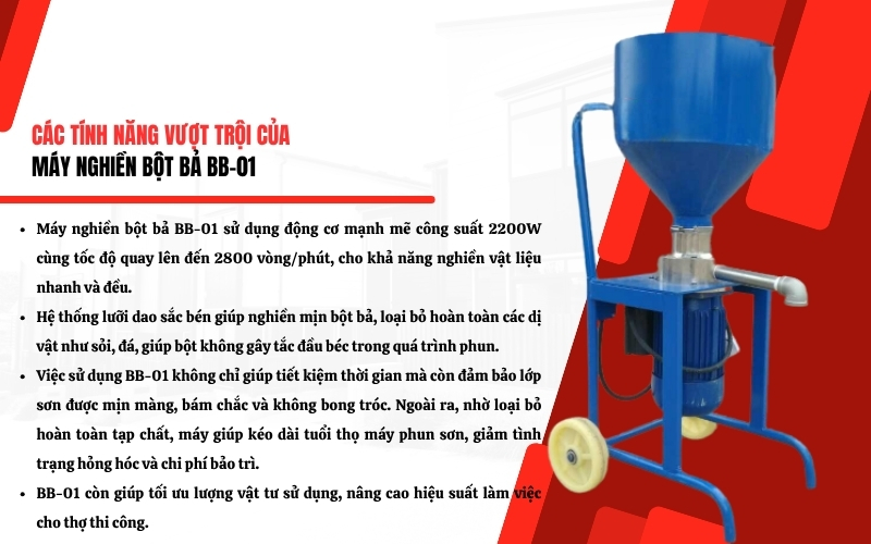 Tính năng nổi bật của máy nghiền bột bả BB-01