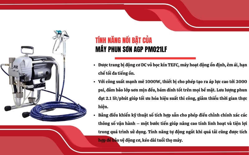 Tính năng nổi bật của máy phun sơn AGP PM021LF 