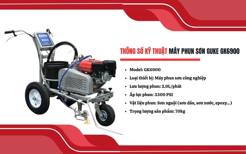 Thông số kỹ thuật của máy phun sơn Guke GK6900