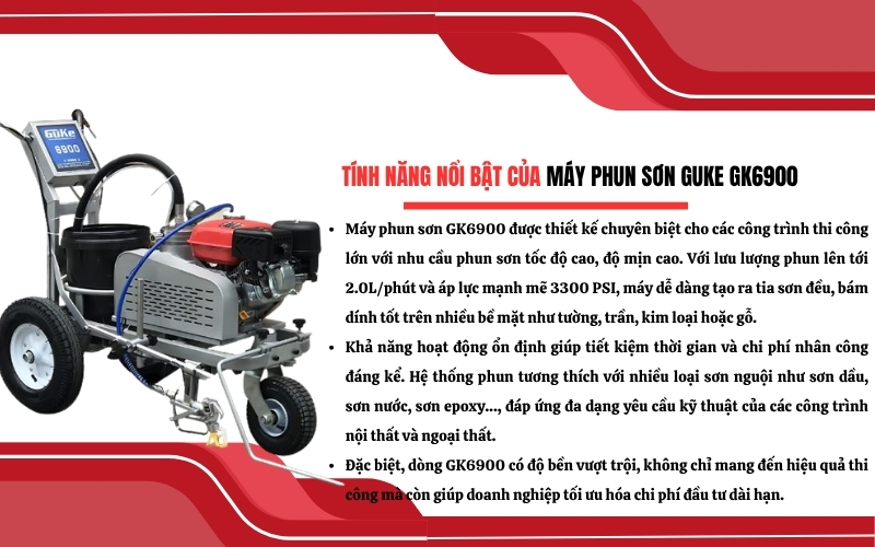Tính năng nổi bật của máy phun sơn Guke GK6900
