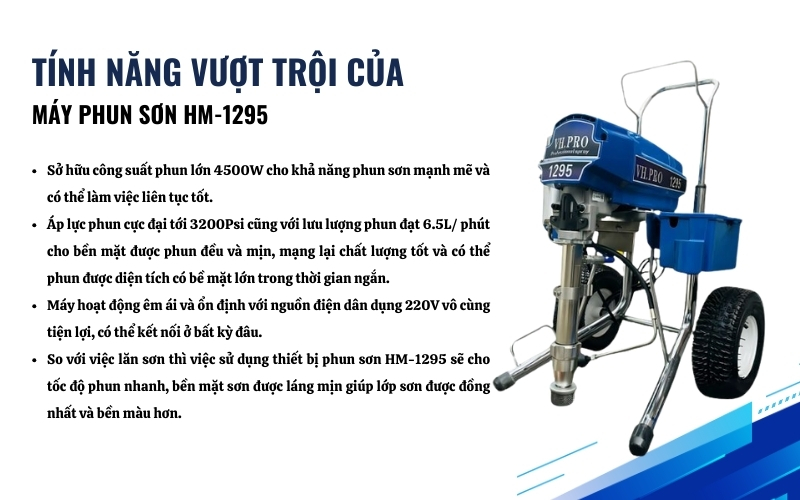 Tính năng nổi bật của máy phun sơn HM-1295