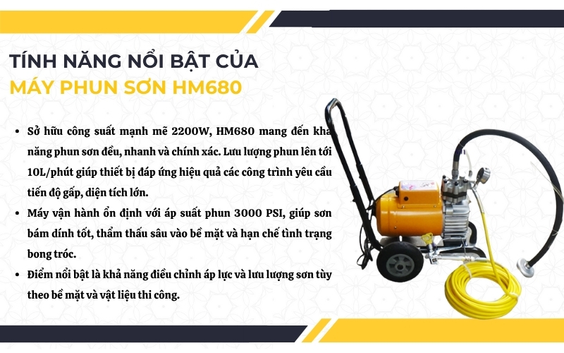 Tính năng nổi bật của máy phun sơn HM680