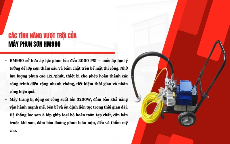 Tính năng nổi bật của máy phun sơn HM990