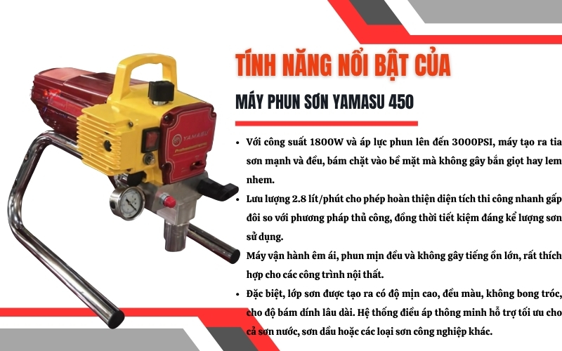 Tính năng nổi bật của máy phun sơn Yamasu 450