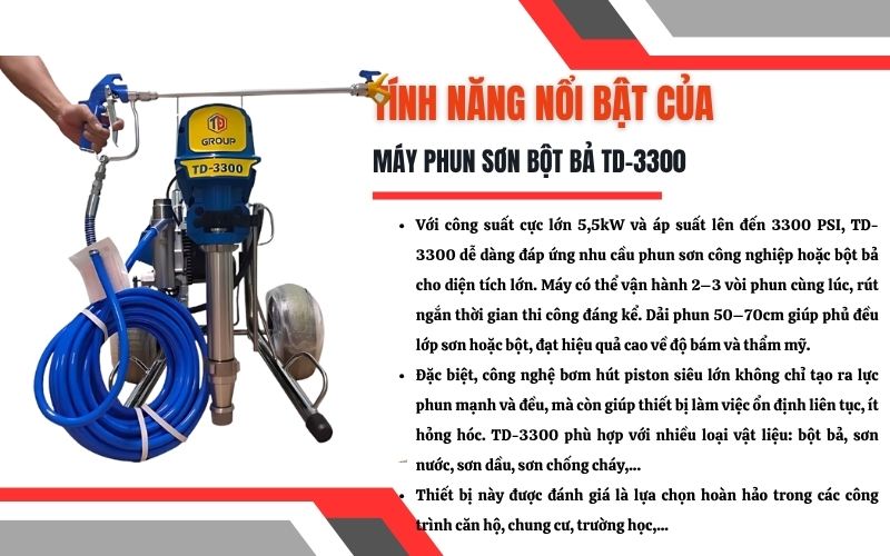 Tính năng nổi bật của máy phun sơn TD-3300