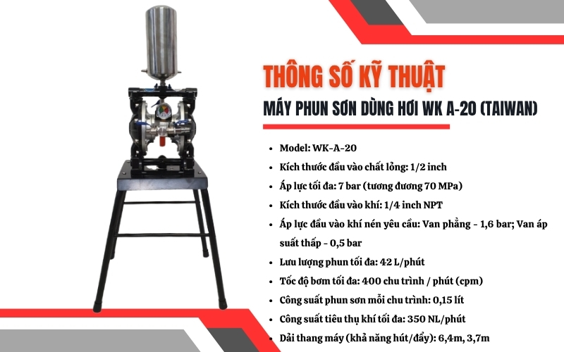 Máy phun sơn dùng hơi WK A-20 (Taiwan)