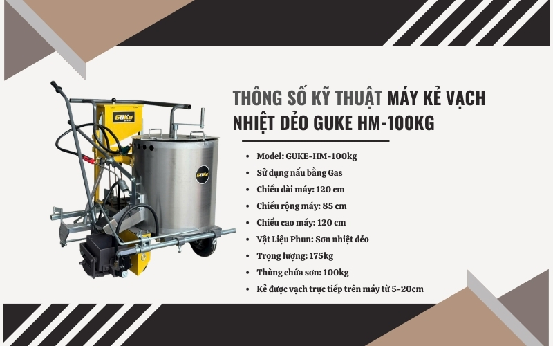 Thông số kỹ thuật của máy kẻ vạch nhiệt dẻo GUKE HM-100kg