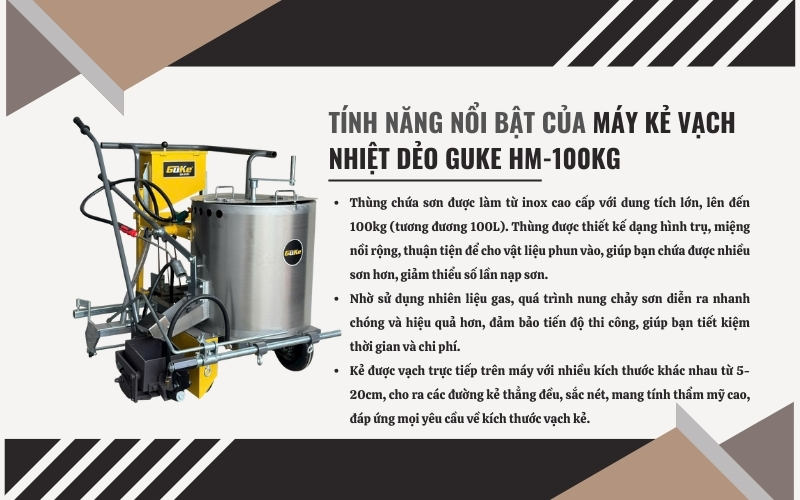 Tính năng nổi bật của máy kẻ vạch nhiệt dẻo GUKE HM-100kg