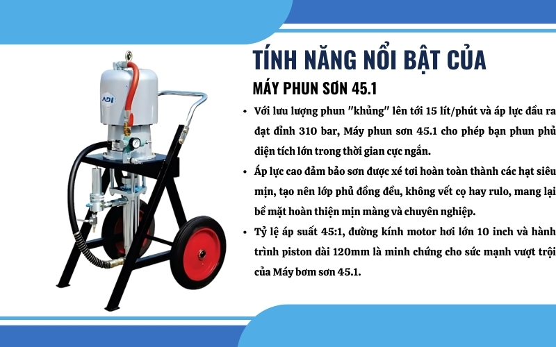 Tính năng ưu việt của Máy bơm sơn 45.1