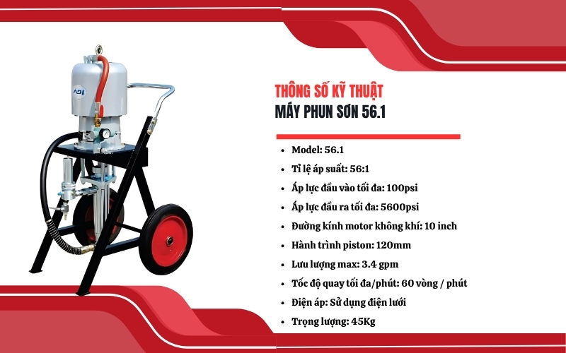 Thông số kỹ thuật của Máy phun sơn 56.1