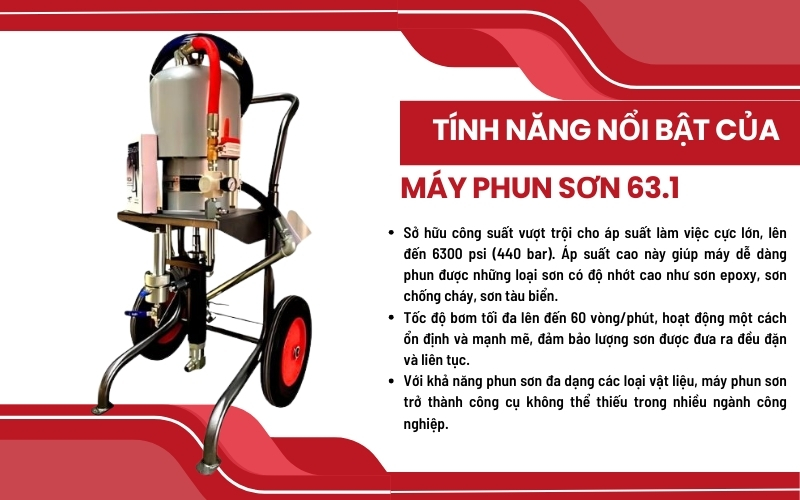 Tính năng vượt trội của máy phun sơn 63.1