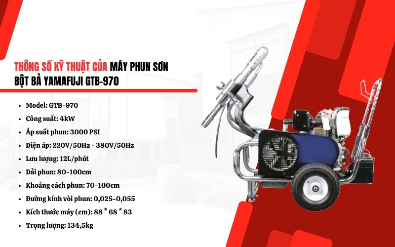 Thông số kỹ thuật của máy phun sơn Yamafuji GTB-970