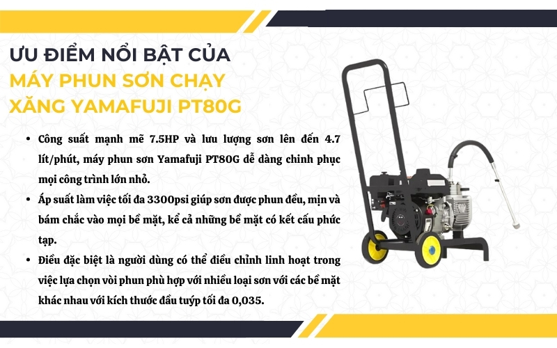 Tính năng nổi bật của máy phun sơn Yamafuji PT80G