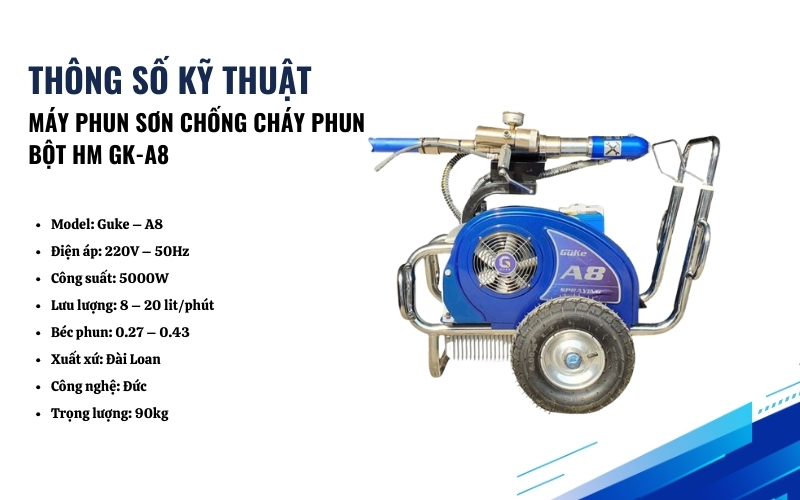 Thông số kỹ thuật của máy phun sơn HM GK-A8