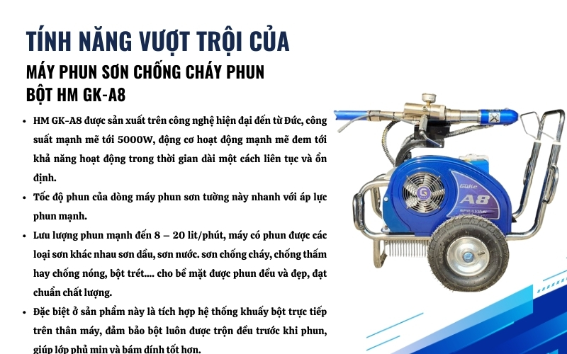  Tính năng vượt trội của máy phun sơn HM GK-A8
