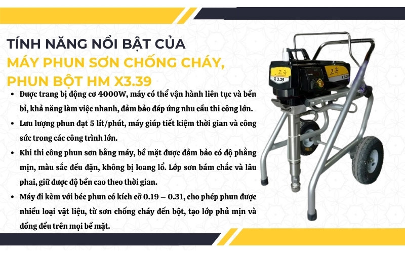 Tính năng của máy phun sơn chống cháy HM X3.39
