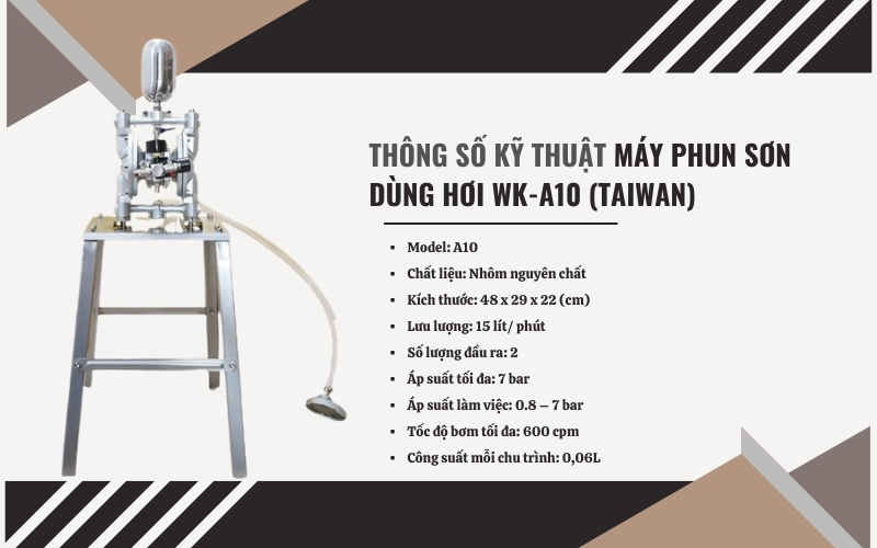 Thông số kỹ thuật máy phun sơn dùng hơi WK-A10